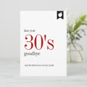 Meilenstein Geburtstag 30. Geburtstagskarte Einladung (Stehend Vorderseite)