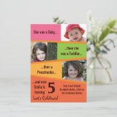 Meilenstein Geburtstag - Mädchen Einladung (Stehend Vorderseite)