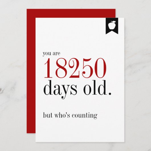 Meilenstein Geburtstag Tage Alte Geburtstagskarte Einladung (Vorne/Hinten)