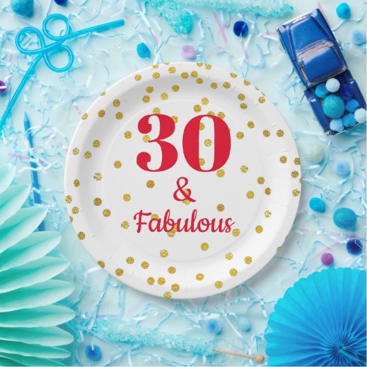 Meilenstein - Geburtstag - Teller auf Papier (Party)