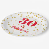 Meilenstein - Geburtstag - Teller auf Papier (Schrägansicht)