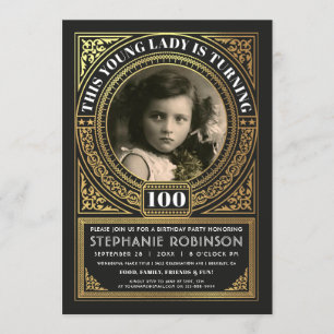 Meilenstein-Geburtstags-Einladungs-Foto-Goldfolie Einladung