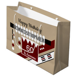 Meilenstein Geburtstagsname Bordeaux schwarz Große Geschenktüte