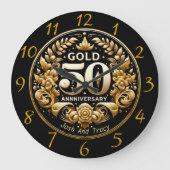 Meilenstein Gold 50 Jahre Große Wanduhr (Vorderseite)