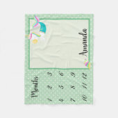 Meilenstein Green Mermaid Unicorn Polka Dot Keepak Fleecedecke (Vorderseite)