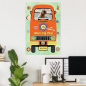 Meilenstein Groovy Hippie Geburtstagsfeier Poster (Heimbüro)