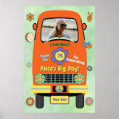 Meilenstein Groovy Hippie Geburtstagsfeier Poster (Vorne)