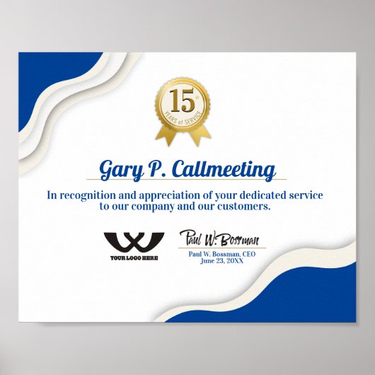 Meilenstein-Jubiläumsurkunde Poster (Vorne)