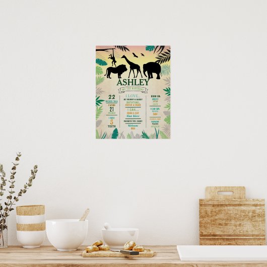 Meilenstein Jungle Poster 1. Wild Lion Giraffe (Küche)