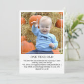 Meilenstein Keepake Card: Ein Jahr alt Ankündigung (Stehend Vorderseite)