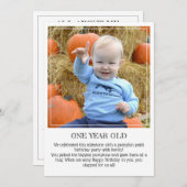 Meilenstein Keepake Card: Ein Jahr alt Ankündigung (Vorne/Hinten)