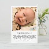 Meilenstein Keepake Card: Ein Monat alt Ankündigung (Stehend Vorderseite)