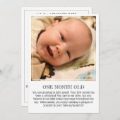 Meilenstein Keepake Card: Ein Monat alt Ankündigung (Vorne/Hinten)