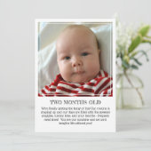 Meilenstein Keepake Card: Zwei Monate alt Ankündigung (Stehend Vorderseite)