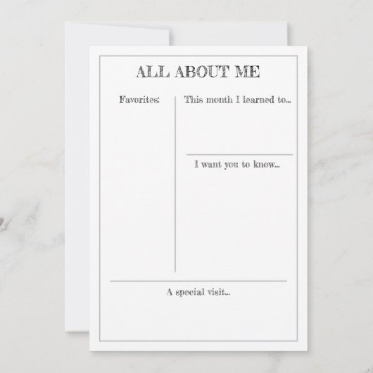 Meilenstein Keepake Card: Zwei Monate alt Ankündigung (Rückseite)