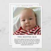 Meilenstein Keepake Card: Zwei Monate alt Ankündigung (Vorne/Hinten)