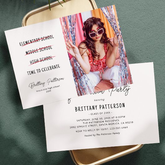 Meilenstein Moments Foto Abschluss Einladung