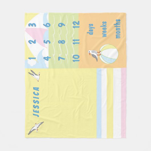 Meilenstein Ocean Breeze Baby Fleecedecke (Vorderseite)