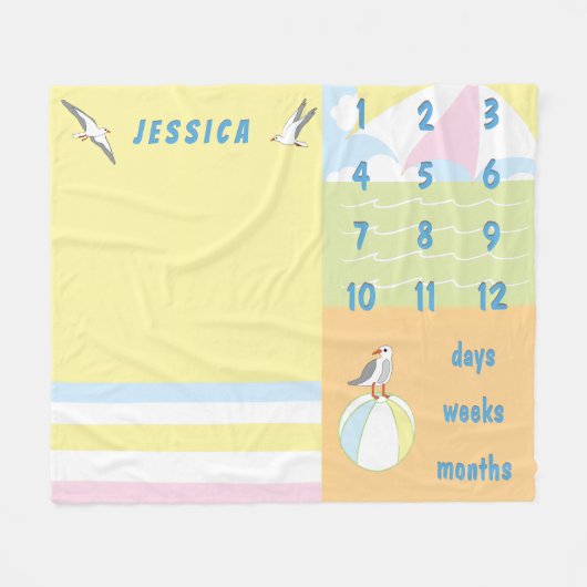 Meilenstein Ocean Breeze Baby Fleecedecke (Vorderseite (Horizontal))