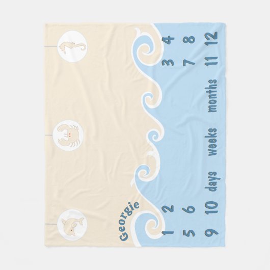 Meilenstein Ocean Mobile Baby Fleecedecke (Vorderseite)