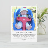 Meilenstein-Sake-Karte: Sechs Monate alt Ankündigung (Stehend Vorderseite)