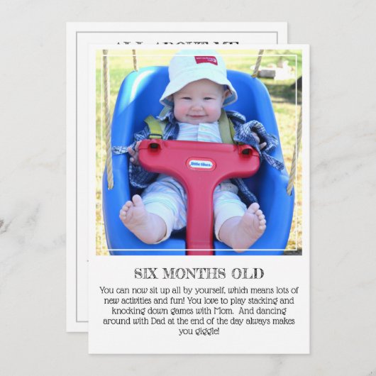 Meilenstein-Sake-Karte: Sechs Monate alt Ankündigung (Vorne/Hinten)