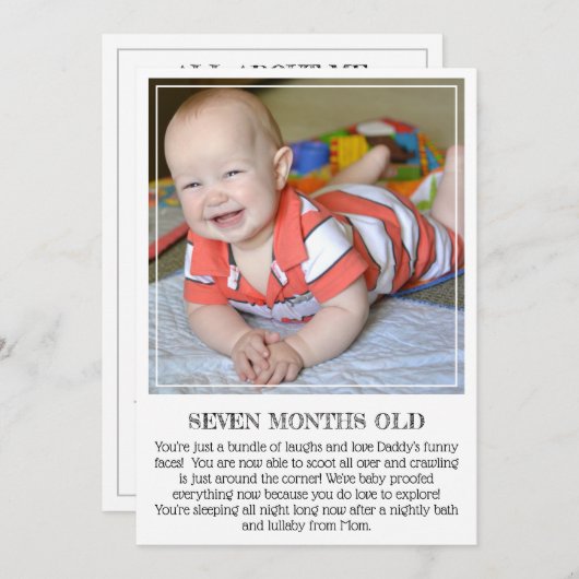 Meilenstein-Sake-Karte: Sieben Monate alt Ankündigung (Vorne/Hinten)