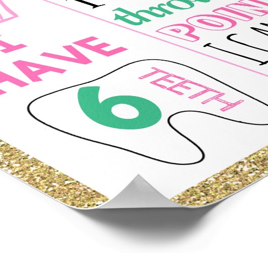 Meilenstein-Schild-Plakat für den ersten Geburtsta Poster (Ecke)