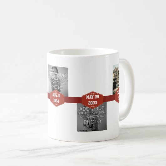 Meilenstein-TasseTimelines der Wendepunkt-5-Step Kaffeetasse (VorderseiteRechts)