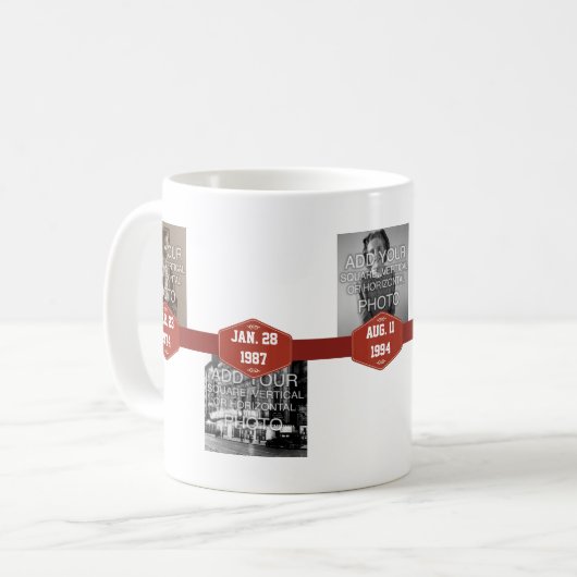 Meilenstein-TasseTimelines der Wendepunkt-5-Step Kaffeetasse (Vorderseite Links)