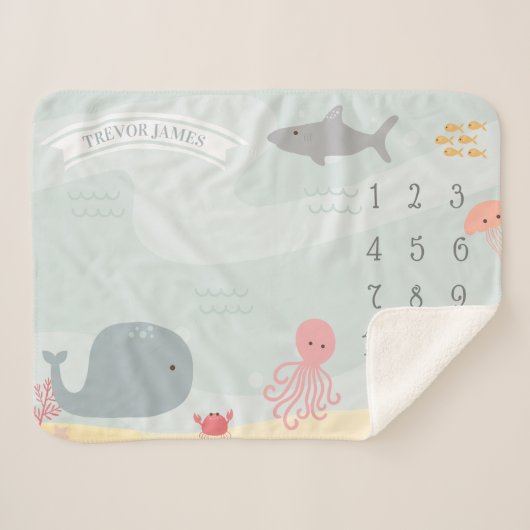 Meilenstein unter dem Meer Sherpadecke (Vorderseite (Horizontal))