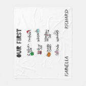 Meilenstein verbindet mein erstes niedliches Holid Fleecedecke (Vorderseite)