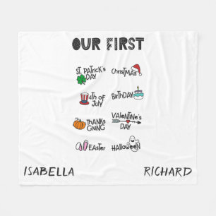 Meilenstein verbindet mein erstes niedliches Holid Fleecedecke