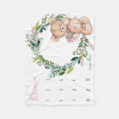 Meilenstein-Wachstumspfade - Teddy Bär Fleecedecke (Vorderseite)