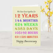Meilensteine-Karte zum 12. Jahrestag Karte (Gelbe Blume)