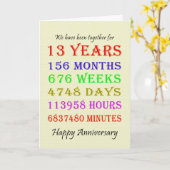 Meilensteine-Karte zum 13. Jahrestag Karte (Gelbe Blume)