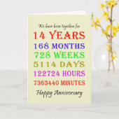 Meilensteine-Karte zum 14. Jahrestag Karte (Gelbe Blume)