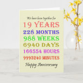 Meilensteine-Karte zum 19. Jahrestag Karte (Gelbe Blume)