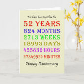 Meilensteine-Karte zum 52. Jahrestag Karte (Gelbe Blume)