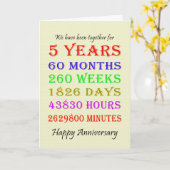 Meilensteine-Karte zum 5. Jahrestag Karte (Gelbe Blume)