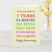 Meilensteine-Karte zum 7. Jahrestag Karte (Gelbe Blume)