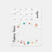 Meilensteine Monat Aquarell-Blume Fleecedecke (Vorderseite)