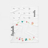 Meilensteine Monat Wasserfarbe Blume Fleecedecke (Vorderseite)