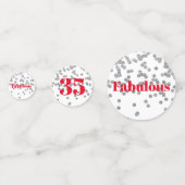 Meilensteine Tafelconfetti - silber und rot fabelh Konfetti (Vorderseiten)