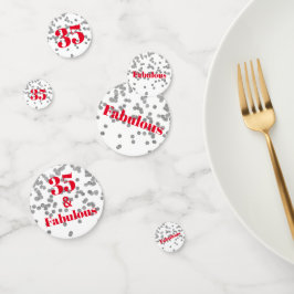 Meilensteine Tafelconfetti - silber und rot fabelh Konfetti