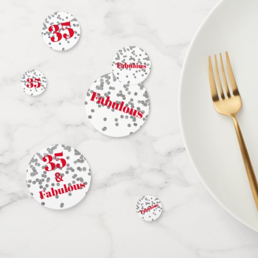 Meilensteine Tafelconfetti - silber und rot fabelh Konfetti (Gruppe)
