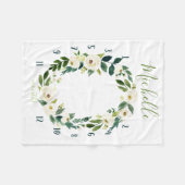 Meilensteine Wasserfarbtracker, weiße Blüten Fleecedecke (Vorderseite (Horizontal))