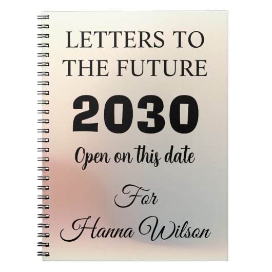 Meilensteine Zeitschriften, Briefe in die Zukunft Notizblock (Vorderseite)