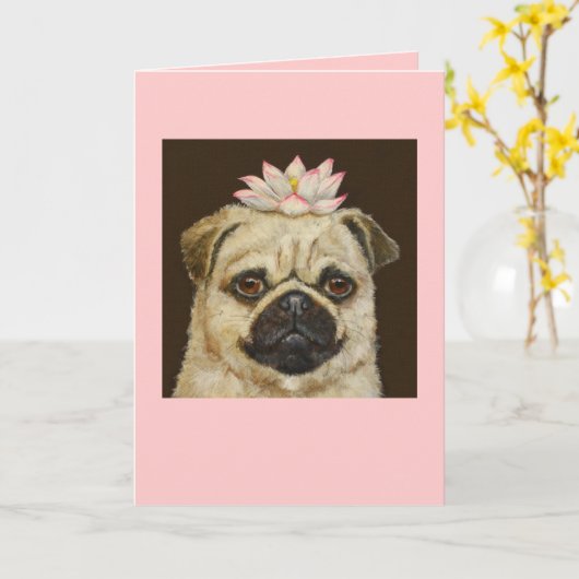 Meili der Mops-Karte Karte (Gelbe Blume)