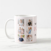 Meilleure Maman Du Monde Photo Collage Blush Pink Kaffeetasse (Links)